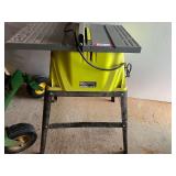 Ryobi 10” table saw with stand, powers up, see pictures for details.