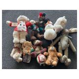 Assorted stuffed animals, some seasonal, see pictures for details.