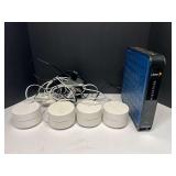 Ubee DDW366 modem, working condition unknown, also includes a Google Wi-Fi system, working condition unknown, and more. See pictures for details.