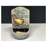 Small ceramic wall mount bird themed planter, see pictures for details.