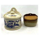 LR… Vintage salt cellars, two pieces, see pictures for details.