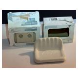 BR3…Ceramic tile tub soap dishes, set of two, see pictures for details.