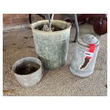 Galvanized bucket with handle, galvanized can, and more. See pictures for details.