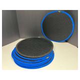 Round mesh screens, approximately seven pieces, believed to be a type of filter or noise reducer, see pictures for detail details.