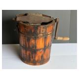 Vintage/antique ice cream freezer with hand crank, see pictures for details.