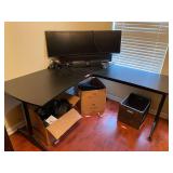 BR1…Corner gaming/computer desk, items shown in pictures are sold in separate lots, desk only, see pictures or details.
