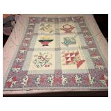 LR…Vintage custom quilt, seller states this piece was made by his grandmother, see pictures for details.
