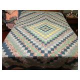 LR…Vintage custom quilt, seller states this piece was made by his grandmother, see pictures for details.