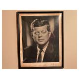 BR2…Vintage framed Fabian Bachrach John F Kennedy photographic print, plastic print cover is cracked, see pictures for details.