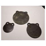 DEN…Steel plates, graduating sizes, believed to be gong targets, three pieces, see pictures for details.