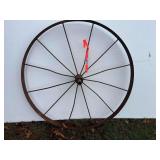 Antique metal wagon wheel