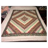 LR…Vintage custom quilt, seller states this piece was made by his grandmother, see pictures for details.
