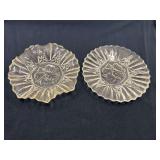 DEN…Vintage glass plate with matching dish, believed to be vintage Federal glass, pioneer fruit pattern, see pictures for details.