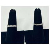 Ladies bands, both pieces are stamped 925, includes a channel set eternity ring, see pictures for details.