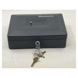 DEN…Sentry safe lockbox with key, handle is missing, see pictures for details.