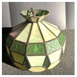 Vintage hanging swag light, has stained glass look, see pictures for details.