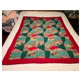 LR…Vintage custom quilt, seller states this piece was made by his grandmother, see pictures for details.