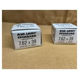 2 BOXES RED ARMY 7.62x39 FMJ - 40 RDS TOTAL