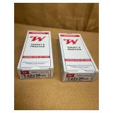 2 BOXES WINCHESTER TARGET 7,62x39 FMJ - 40 RDS TOTAL