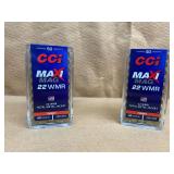 2 BOXES CCI MAXI-MAG 22 WMR TARGET - 100 RDS TOTAL