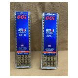 2 BOXES CCI MINI MAG 22 LR TARGET - 200 RDS TOTAL