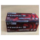 FEDERAL AMERICAN EAGLE 5.7x28MM FMJ - 50 RDS