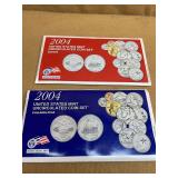 2004 UNCIRCULATED COIN SETS DENVER & PHILADELPHIA MINTS