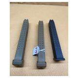 3 GLOCK 9MM MAGS - 30 RDS