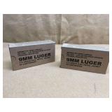 2 BOXES REMINGTON MILITARY/ LAW ENFORCEMENT TRAINING 9 MM FMJ - 100 RDS TOTAL