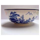 Decorative Bowl with Blue Willow Style Design