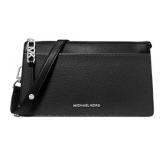 NEW AUTHENTIC MICHAEL Michael Kors Empire Large Convertible Crossbody Black Leather Handbag In Sealed Wrapping From Manufacturer