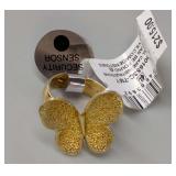 18K Gold Over Sterling Silver Butterfly Ring - Size 7