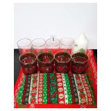 Christmas Tableware Set with Glassware and Linens