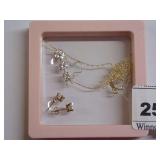 Necklace and Earring Set Marked 10k - Likely CZ