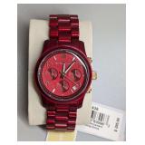 Michael Kors MK7436 Red Chronograph Wristwatch