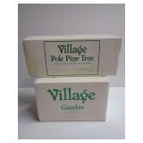 Department 56 Village Gazebo and Pole Pine Tree Set