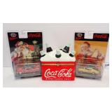 Coca-Cola Collectibles: Two M2 Machines Diecast Cars and Trinket Box