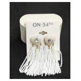 Designer Heart Dangle Beaded Tassel Earrings