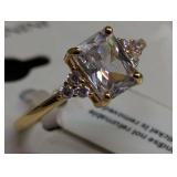 Giani Bernini 18K Gold over Sterling Silver Cubic Zirconia Ring Size 7