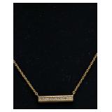 Gorjana Gorjana Nia Shimmer Bar Gold Necklace 19611202G. Metal: 18k gold plated brass. Size: Adjustable, chain extends out to18in chain. Color: Gold.
