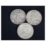 KENNEDY, FRANKLIN & WALKER HALF DOLLAR COINS