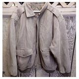 Roundtree & Yorke Leather Bomber Jacket - Size XL