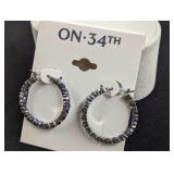 Designer Hoop Earrings with Purple Accents