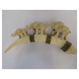 Elephant Family Faux Tusk Sculpture