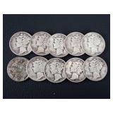 (10) MERCURY DIMES