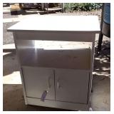 White Cabinet on Wheels & Contents