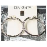 Designer Silver Hoop Earrings