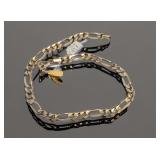 10K GOLD LARGE HEAVY FIGARO 18" NECKLACE CHAIN 57. 3 GRAMS