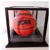 Signed Wilson NCAA Basketball in Display Case