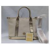 NEW AUTHENTIC Michael Kors Luisa Medium Satchel Bag, Natural/Pale Gold